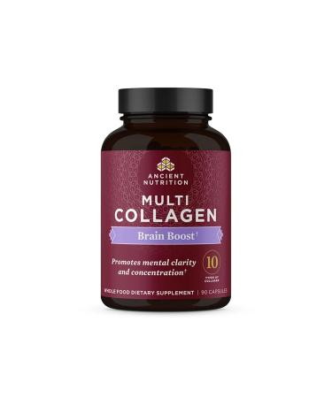 Ancient Nutrition Collagen Protein Brain Boost Collagen Protein Capsules Brain Supplement for Reduced Joint Discomfort Healthy Skin and Nails 90 ct
