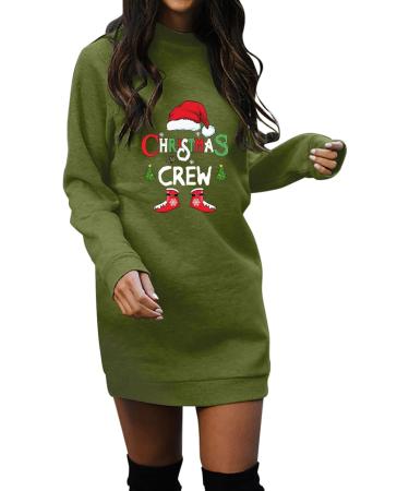 Shop Hanxiulin Women's Fashion Christmas Long Sleeve Sweatshirt Dress - Stylish Holiday Dresses & Blouses - Buy Online on GoSupps.com