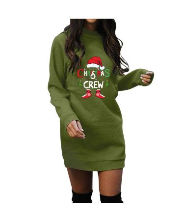 Hanxiulin women's fashion Christmas Long -arm sweatshirts dress hoodie Christmas dress dress Christmas dress blouse dresses Christmas dresses Christmas dresses AG l