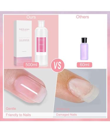 Saviland Non-Acetone Nail Gel Polish Remover - Professional 17oz Liquid for Soak-Off Gel, Glue, Glitter & Acrylic - Buy Online on GoSupps.com