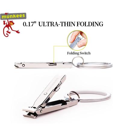 Portable Ultra-Thin Nail Clippers Keychain - Stainless Steel Mini Foldable Cutter for Travel & Outdoors - Buy Online on GoSupps.com