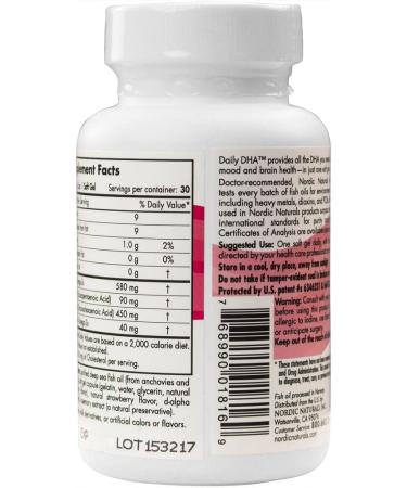 Nordic Naturals Daily DHA 1000mg - Natural Fruit Flavor - 30 Soft Gels - Buy Online on GoSupps.com