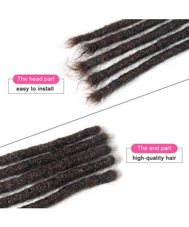 Real Hair Dreadlock Extensions - 20 Strands Handmade Crochet Locs (8 inch Dark Brown) - Buy Online on GoSupps.com