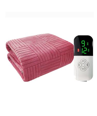 Athuah heating blanket for double bed heating blanket intelligent warm blanket warm heating bed thermostat safety heating (color: pink size: 180 x 90 cm) Pink 200x180cm