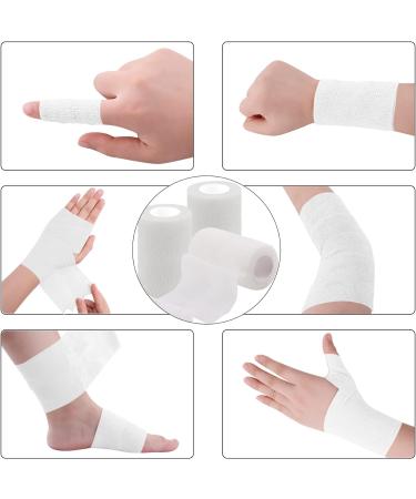 BQTQ 4 Inch Cohesive Bandage Wrap Tape - Self Adherent Stretch Bandage for Humans and Animals - Ideal for Ankle Sprains and Swelling - White (8 Rolls) - Buy Online on GoSupps.com