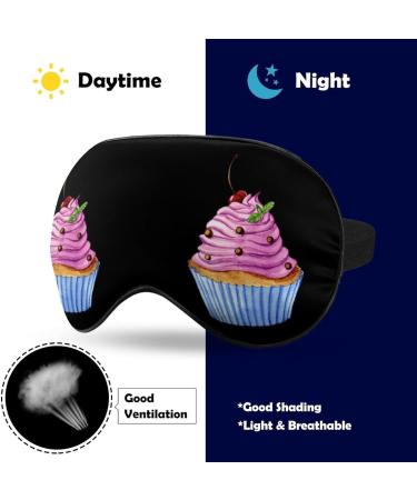 Watercolor Cupcake Sleep Mask | Adjustable Strap | Block Light for Men & Women - Buy Online on GoSupps.com