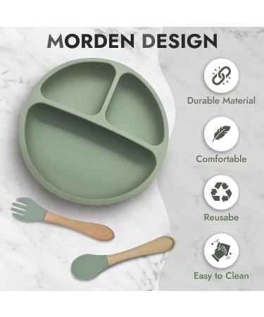 13-Piece EZIO's Baby Weaning Set - Silicone Feeding Set in Army Green - Buy Online on GoSupps.com