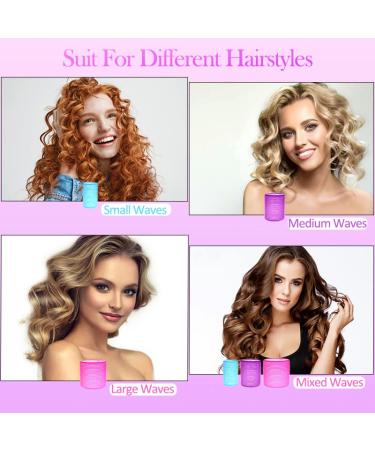 38 Pcs Self Grip Hair Rollers Set for Medium Short Hair | Heatless Hair Curlers for Women | Salon Styling Kit with Comb and Clips | Multicolor Rollers - 2.5/1.8/1.4in - Buy Online on GoSupps.com