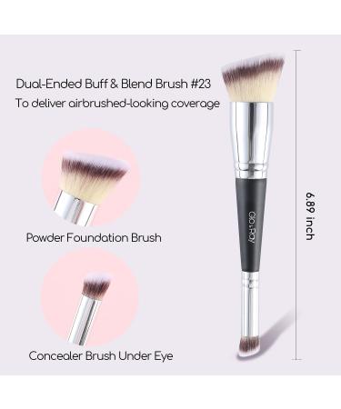GLORAY Dual Ended Foundation & Concealer Brush - Premium Vegan & Cruelty-Free Makeup Brush for Airbrushed Finish - Liquid Cream Powder Applications - Buy Online on GoSupps.com
