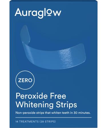 Auraglow Teeth Whitening Strips Peroxide Free 14 Treatments Whitens Teeth Without Sensitivity Natural Whitening Strips Removes Years of Stains Enamel Safe Teeth Whitener 28 Strips Mint