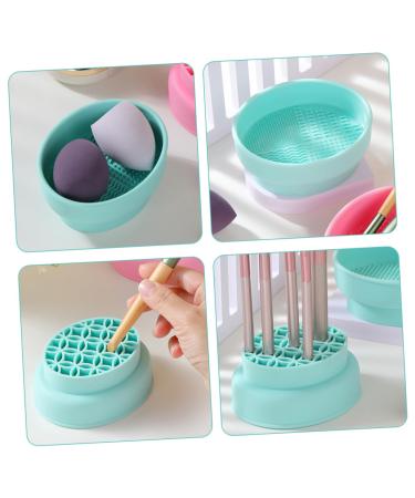 Brush Cleaning Bowl & Sponge Dryer | Makeup Brush Cleaner Pad & Stand | Foldable Organizer for Makeup Tools - Buy Online on GoSupps.com