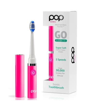 Pop Sonic Electric Toothbrush (Pink) - Travel Toothbrushes w/AAA Battery | Kids Electric Toothbrushes with 2 Speed & 15 000-30 000 Strokes/Minute Dupont Nylon Bristles Pink 1 Count (Pack of 1)