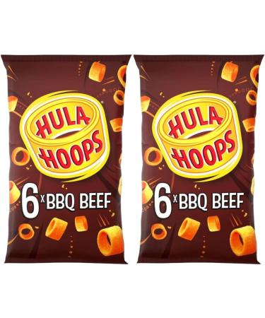 Crisps Bundle Consisting of Hula Hoops BBQ Beef Multipack Crisps 6 x 24g (2 Pack) - Buy Online on GoSupps.com