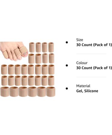 Soft Gel Toe Cushion Tubes - 30 Pieces for Corns, Blisters, Calluses - Toe Sleeves for Toe and Finger Protection - Buy Online on GoSupps.com