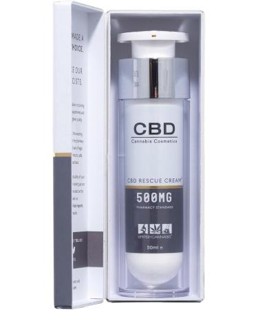 Canabidol - Clinically Proven CBD Rescue Cream 500 mg CBD 50 ml Airless Pump Bottle Cannabis Sativa L. and Containing 100s of Cannabis Derived Phytochemicals - Buy Online on GoSupps.com
