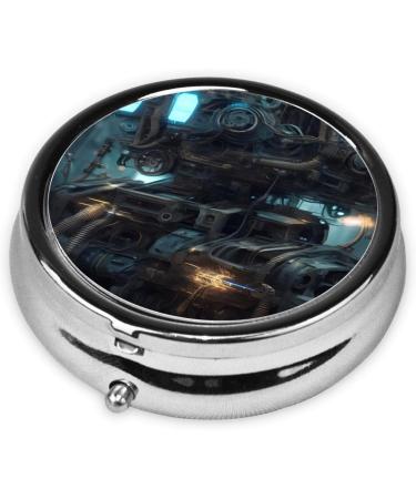 Future Robot Round Pill Box - 3 Compartment Portable Organizer for Travel - Best International Shipping Available - Buy Online on GoSupps.com