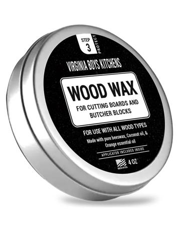 Wood Wax - Applicator included - made with Coconut Oil and Beeswax - Food Grade - for Cutting Board Bowl wooden utensils