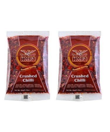 Heera Crushed Chilli 50g Adds Taste And Flavour To Meal - A Must have Indian Spice In Kitchen - Simplifies And Speeds Up The Cooking Process (Pack of 2)