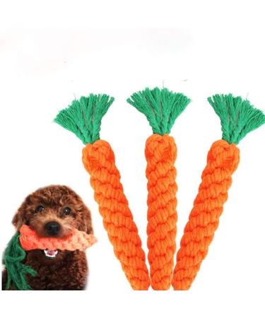 HESUILONG Carrot Dog Toys Puppy Teething Toys Dog Rope Toys Teething Toys for Puppies Cat Chew Toys Safe Braided Rabbit Toys Healthy Gift 3 PCS Sturdy - Buy Online on GoSupps.com