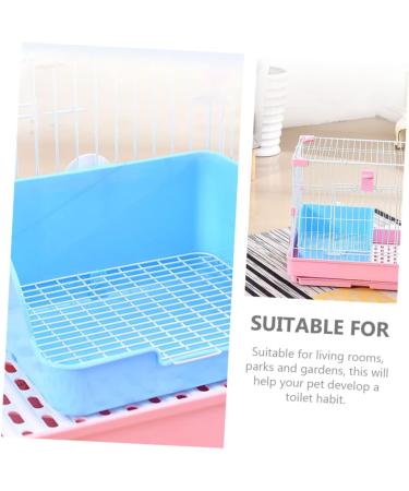 COLLBATH Box Rabbit Training Potty Chinchilla Toilet Trainer Potty Pet Pan Gerbil Toilet Rabbit Potty Plastic 28x23cm Blue - Buy Online on GoSupps.com