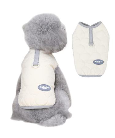 Mitili dog coat with interior fleece dog jacket for winter windproof dog clothing winter jacket dog jackets waterproof warm jacket for small medium -sized dogs (white L)