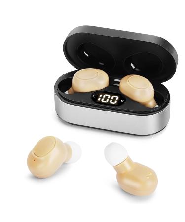 Mini Hearing Amplifiers for Adults | Rechargeable Seniors Hearing Aid with Noise Cancelling | LED Power Display | Beige - Buy Online on GoSupps.com