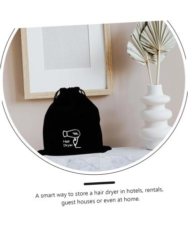 BIUDECO 2 Pcs Hair Dryer Storage Bag Organizer Portable Hair Dryer Product Jewelry Tool Purse Flannel Black - Buy Online on GoSupps.com