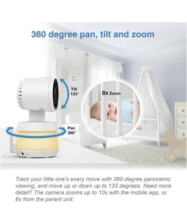 VTech Smart Video Baby Monitor RM7767HD - 7'' Display, Multi-Colour Night Light (Renewed) - White - Buy Online on GoSupps.com