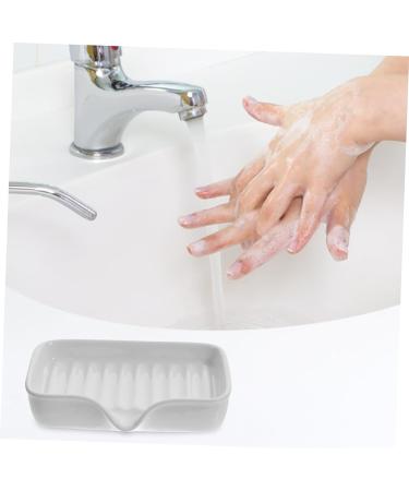 Amosfun Ceramic Soap Dish Soap Plate Stand Soap Storage Organizer Porcelain Soap Dish Sink Drain Ceramic Soap Container Portable Soap Storage Bath Sponges Nordic Ceramics White Tray - Buy Online on GoSupps.com