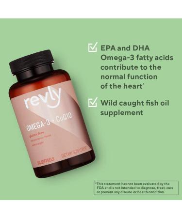 Revly Omega 3 Fish Oil + CoQ10 Softgels - Natural Lemon Flavor - 60 ct - Buy Online on GoSupps.com
