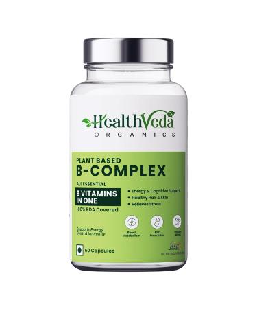 Generic Organics Plant Based Vitamin B-Complex - All essentail B Vitamins in One | Hair Growth Boosts Energy & Immunity - 60 Veg Capsules