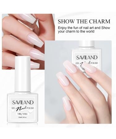 SAVILAND Milky White Gel Nail Polish - Long Lasting Quick Dry Jelly Gel Polish for DIY Manicure - 0.34 Fl Oz - Buy Online on GoSupps.com