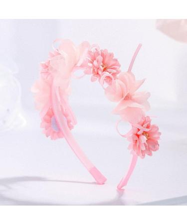 IYOU Princess Headband Pink Flower Headpiece Cute Baby Bridal Wedding Hair Accessories for Girls - Buy Online on GoSupps.com