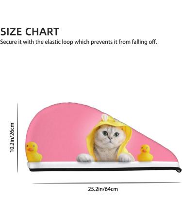 Funny Cat Hair Towel Wrap - Quick Drying Hair Turban with Button | Perfect for Smooth Speedy Hair Drying - Buy Online on GoSupps.com