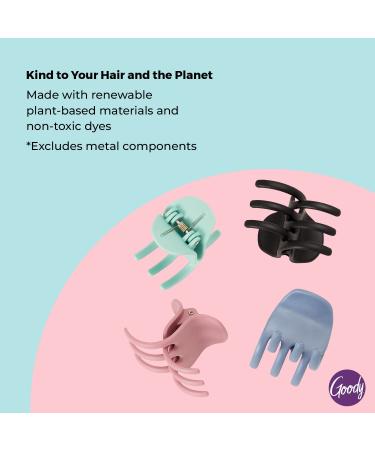 Goody Sustainable Heritage Claw Clips - Medium, Extra Strong - Bright Colors (Blue, White, Mint, Black) - 4 Count - Buy Online on GoSupps.com