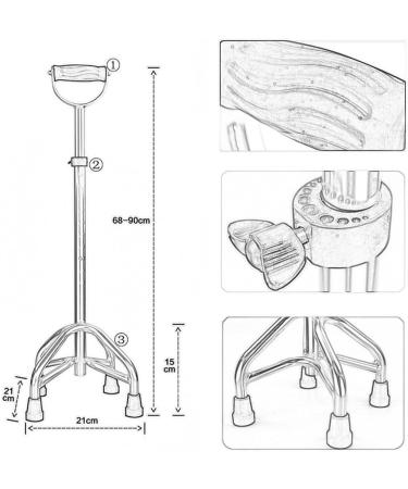 WalkingStickAdjustableElderlyCanesDisabledCrutchesSmartMultifunctionalAnti-skidWalkingStickAluminumAlloy2Colors10FileTelescopicFoldingLargeFour-cornerCrutchesforArthritis Elde Needed - Buy Online on GoSupps.com