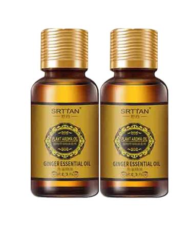 Abdominal drainage ginger oil lymphatic drainage ginger oil anti-aging ginger oil 100% pure natural ginger oil massage oil on the stomach care to improve the skin (2 PCs)