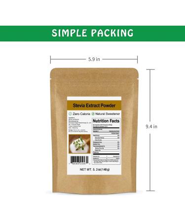 Pure Stevia Extract Powder without Erythritol 5.2oz(148g) - Highly Concentrated Stevia Powder Sweetener Zero Calorie No Artificial Natural Sugar Alternative Pure 5.2 Ounce (Pack of 1) - Buy Online on GoSupps.com