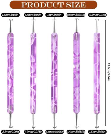 Double Sided Brush Nail Liner Brush - 5 Pieces Nail Liner Brush Dotting Pen | Double Sided Nail Dotting Drawing Tool Multifunctional Nail Brushes Nail Liner Brush Dotting Pen purple - Buy Online on GoSupps.com