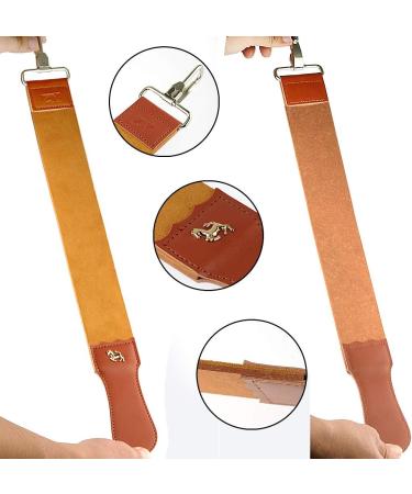 DanNuo Straight Razor Strops with Dual Leather Strops and Sharpening Stone - Barber Hair Removal Shaving Sharpener - Buy Online on GoSupps.com