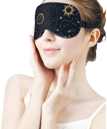 Sun Moon Magic Sleep Mask - Soft Adjustable Eye Mask for Travel | Stars & Clouds Design - Perfect for Men Women & Kids - Buy Online on GoSupps.com
