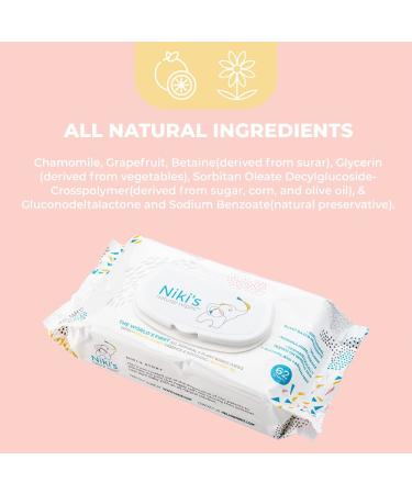 Niki's Organic Baby Wipes Sensitive with Manuka Honey & Coconut Oil | EWG Verified | Unscented | 248 Wipes (4x62 Count) Pack - Buy Online on GoSupps.com