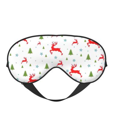 SSIMOO Christmas Holiday Print Ultra-Soft Light-Blocking Eye Mask for Optimal Comfort and Restful Sleep Black