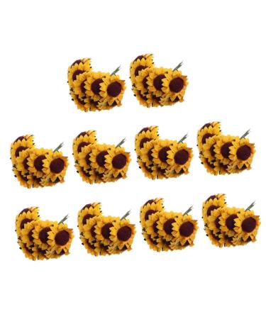 HOMSFOU 2 Packs Sunflower Paper Flower Diy Sunflower Decor Paper Sunflower Ornament Simulation Flower Diy Artificial Sunflower Artificial Flower Flowers Yellow 7X3CM
