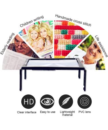 Magnifying Glass Desktop Full-Page 3X Magnifying Glass with 4 LED Lights Foldable Stand A4 Advanced Hands-Free 240 * 160 MM Lens Rectangular Visual Aids for Reading - Buy Online on GoSupps.com
