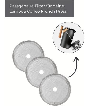 Lambda Coffee 3 Replacement French Press Strainers (3 1000 ml) - Buy Online on GoSupps.com