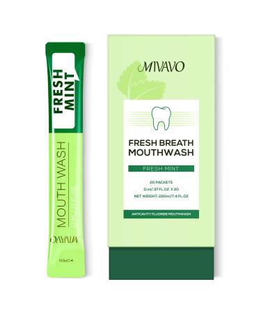 Travel Sizet Mouthwash Portable Strip Mouthwash for Fresh Breath Nnatural Fluoride Fre 20 Packets (Mint) - Buy Online on GoSupps.com
