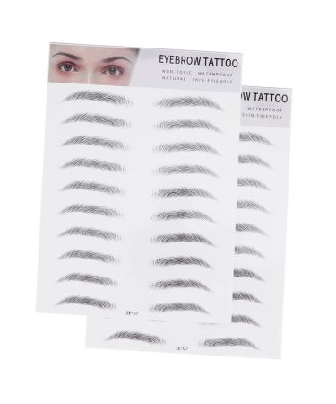 Housoutil 2pcs 3d Eyebrow Stickers Realistic Eyebrow -like Imitation Eyebrow Template 6d Eyebrow Trimming