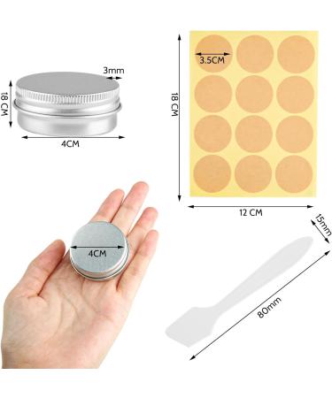 20 Pcs 15ml Aluminum Empty Cream Boxes - Travel-Friendly Round Tin Can with Screw-Top Lid for Lip Balm & Cosmetics - Includes Sticker & Mini Spatula - Buy Online on GoSupps.com