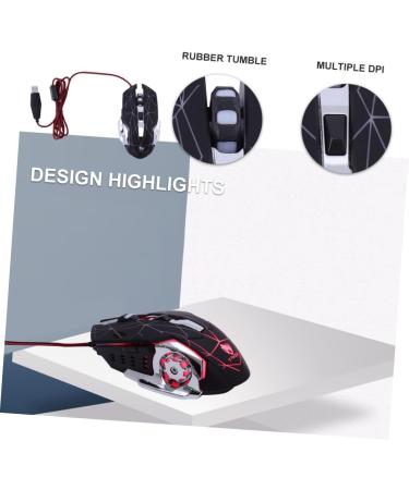 minkissy Gaming Mouse Optical Computer Rgb Gaming Corded Ergonomic Gamer Mute Gaming Game Mice Mouse for Laptop Wired Led Game Mouse Mechanical Metal Brushed Bottom Plate V6 - Buy Online on GoSupps.com